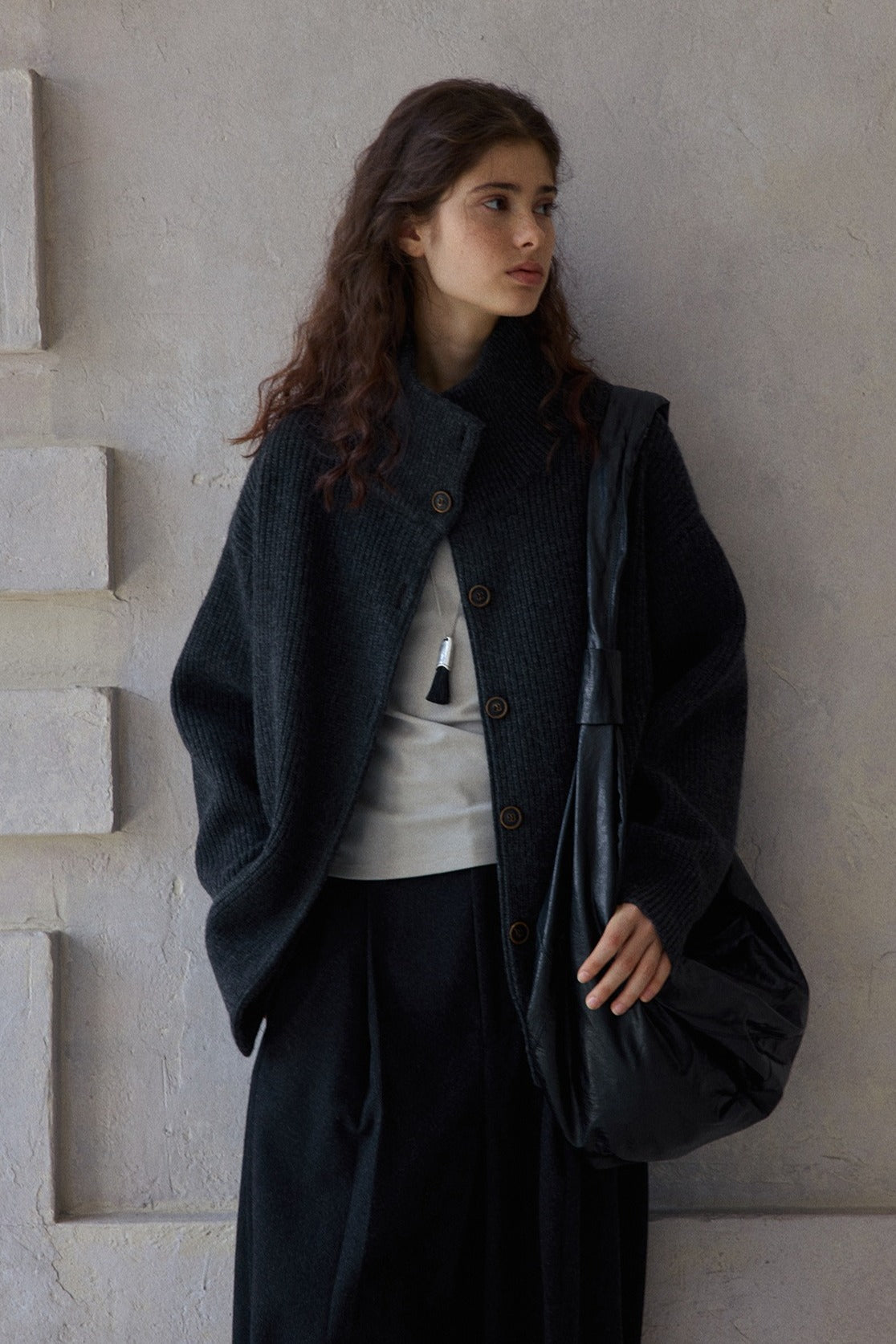 100% wool loose fit chunky knit cardigan | 4 color