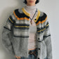 Wool and mohair cozy stripped sweater cardigan | 3 color