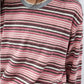 Cotton blend velvet-texture striped T-shirt | 5 color