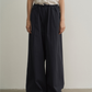 Petal-like waist wide leg pants | 3 color