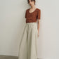 Petal-like waist wide leg pants | 3 color