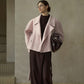 Wool-silk-camel hair cropped jacket with a belt | 3 color