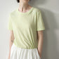 Cotton blend color contrasting neckline T-shirt | 6 color