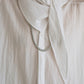 Lyocell-cotton scarf collar loose V-neck shirt | 3 color