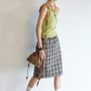 100% cotton check pattern straight skirt | 2 color