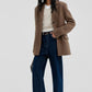 Wool blend tailored waist silhouetted blazer jacket | 2 color