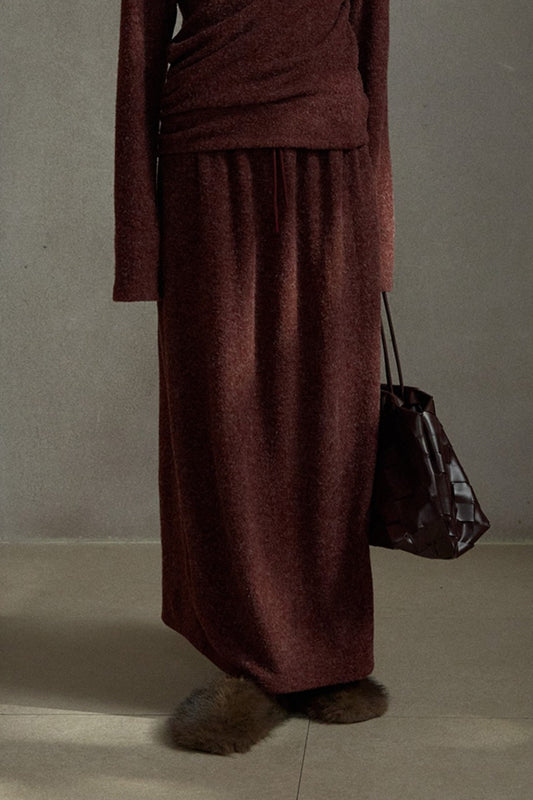 Soft loop-fleece knit skirt | 3 color