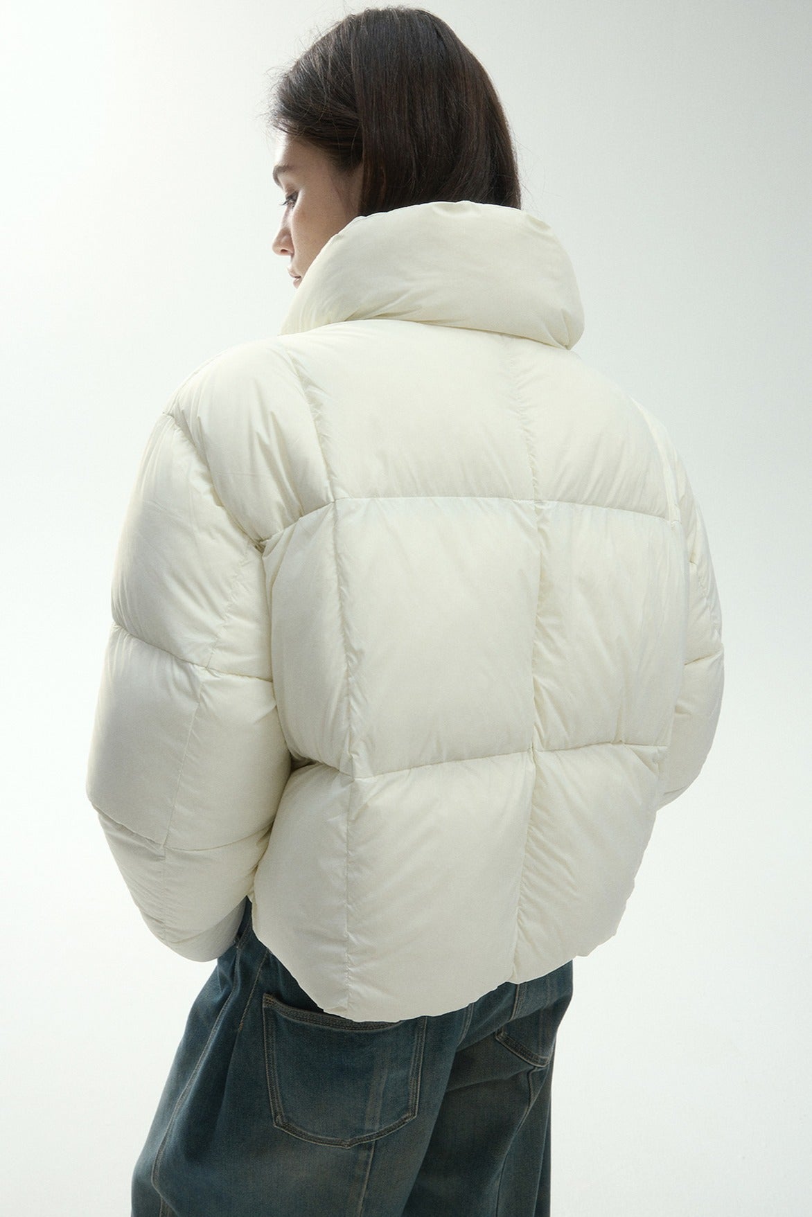 Stand-up collar chic style short down jacket | 4 color