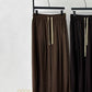 Soft drape elastic drawstring waist casual pants | 4 color