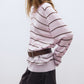 Wool blend mid-length stripes polo knitwear | 4 color