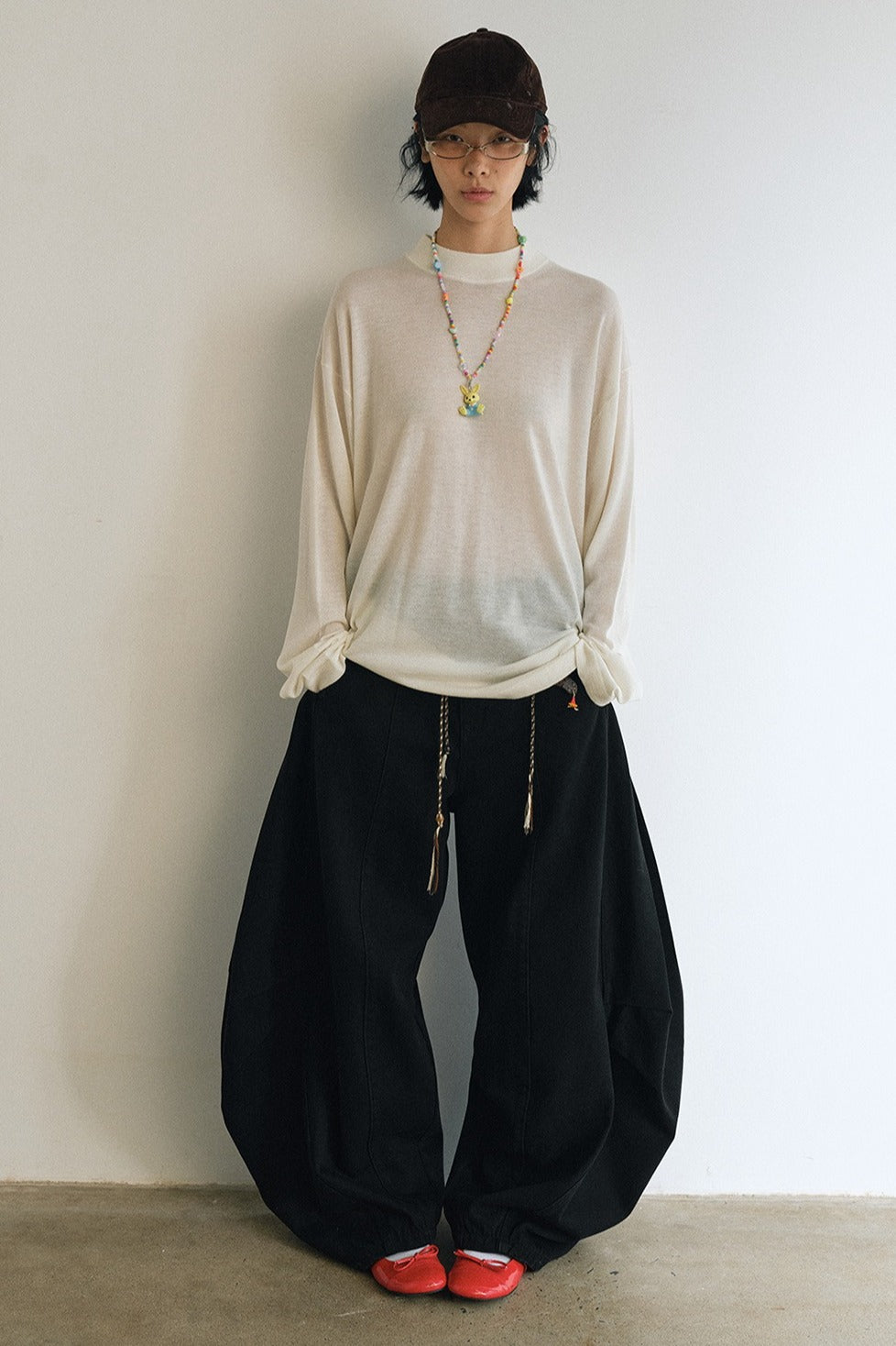 Cotton blend super-stylish oversized jeans