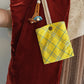 Vintage-style patchwork tote bag