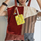 Vintage-style patchwork tote bag