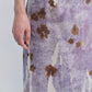 100% linen print raw edge straight skirt | 2 color