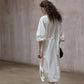 Cotton blend irregular flutter collar lightweight trench coat | 3 color