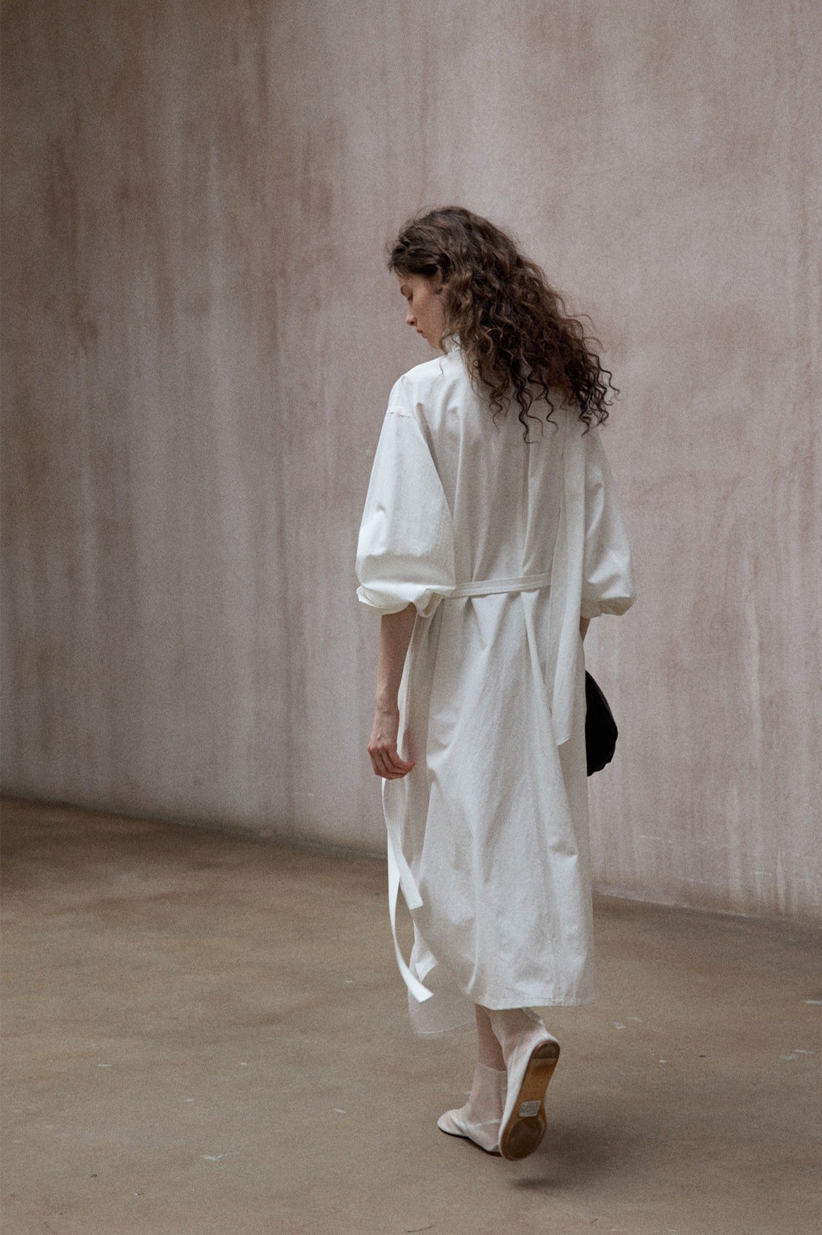 Cotton blend irregular flutter collar lightweight trench coat | 3 color