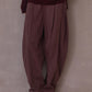 Cotton blend curved loose pants | 4 color