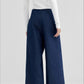 Cotton blend minimalist wide-leg jeans