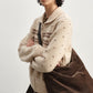 Wool jacquard pattern peter pan collar cardigan | 2 color