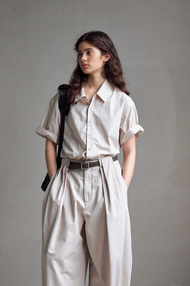 Chemise à manches courtes en mélange de coton | 6 coloris