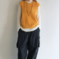 100% wool chunky texture rib vest | 4 color