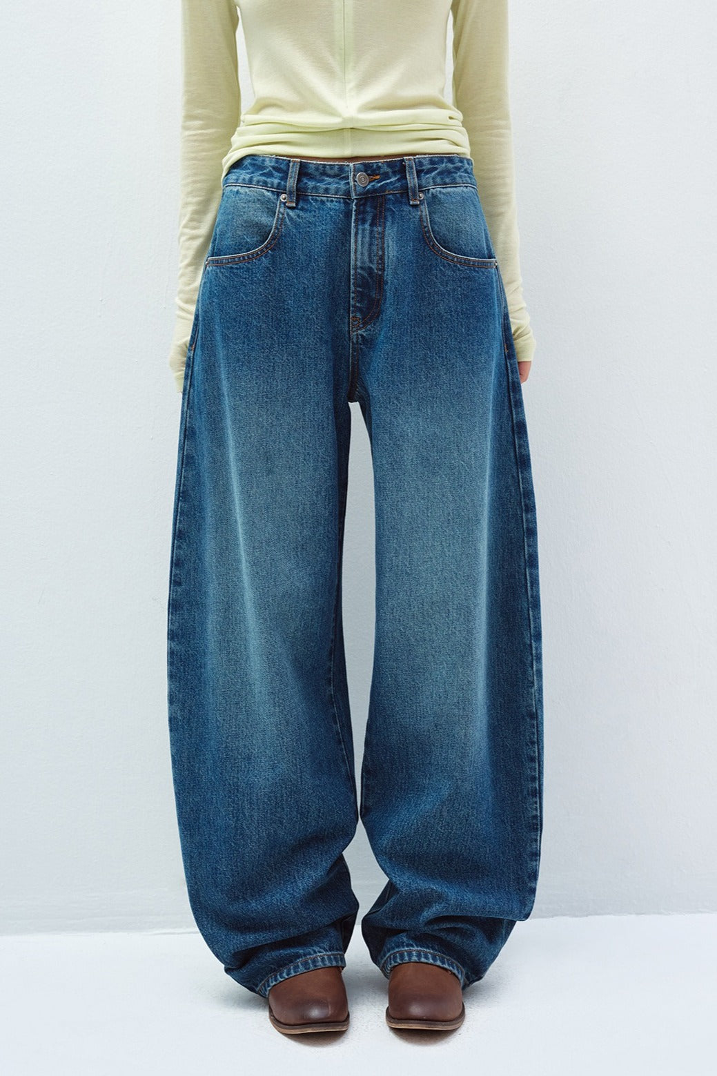 Vaqueros de pierna curva 100 % algodón | 4 colores