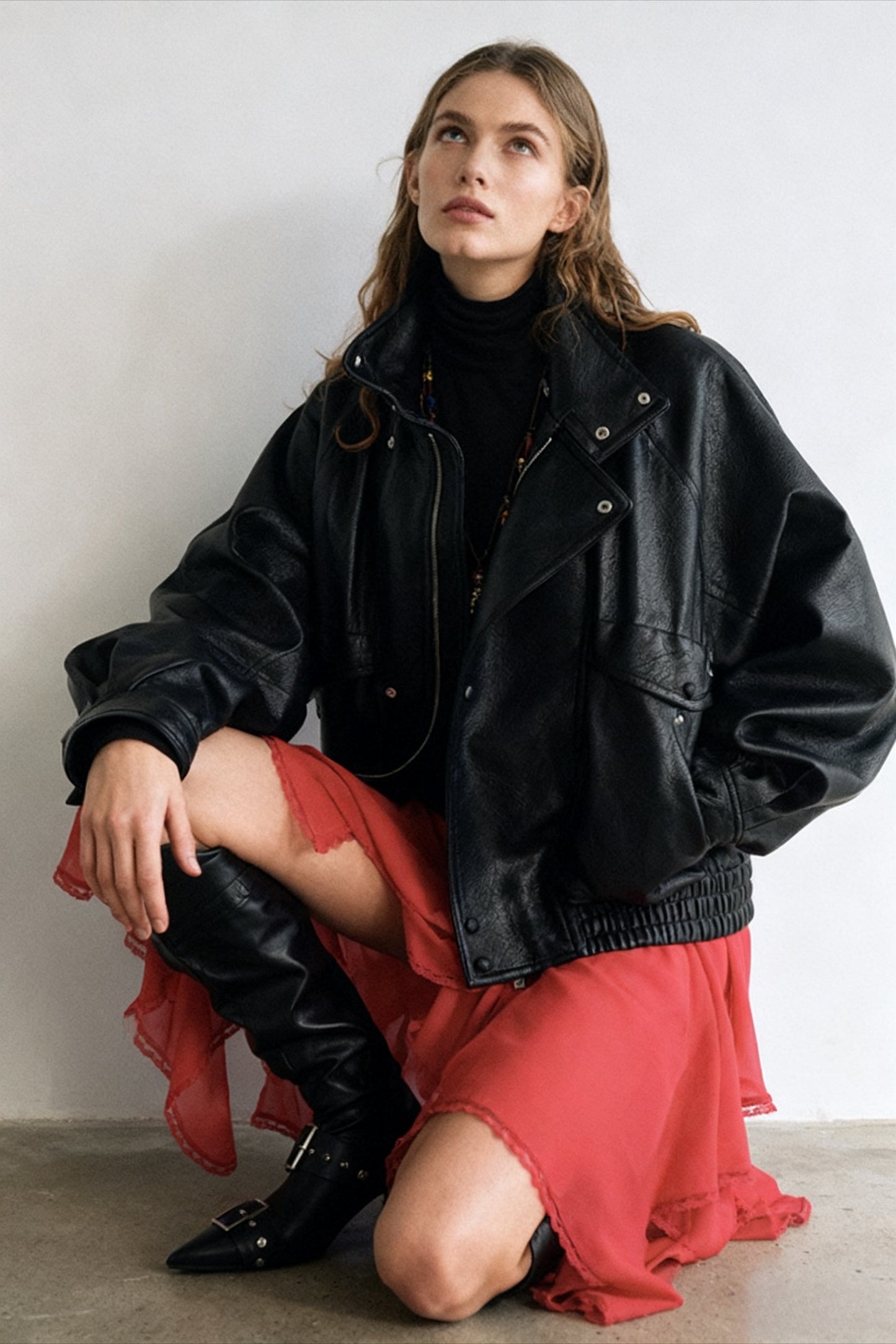 Relaxed fit stand collar jacket | 2 color