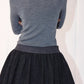 Wool blend flared silhouette big hem short skirt | 2 color