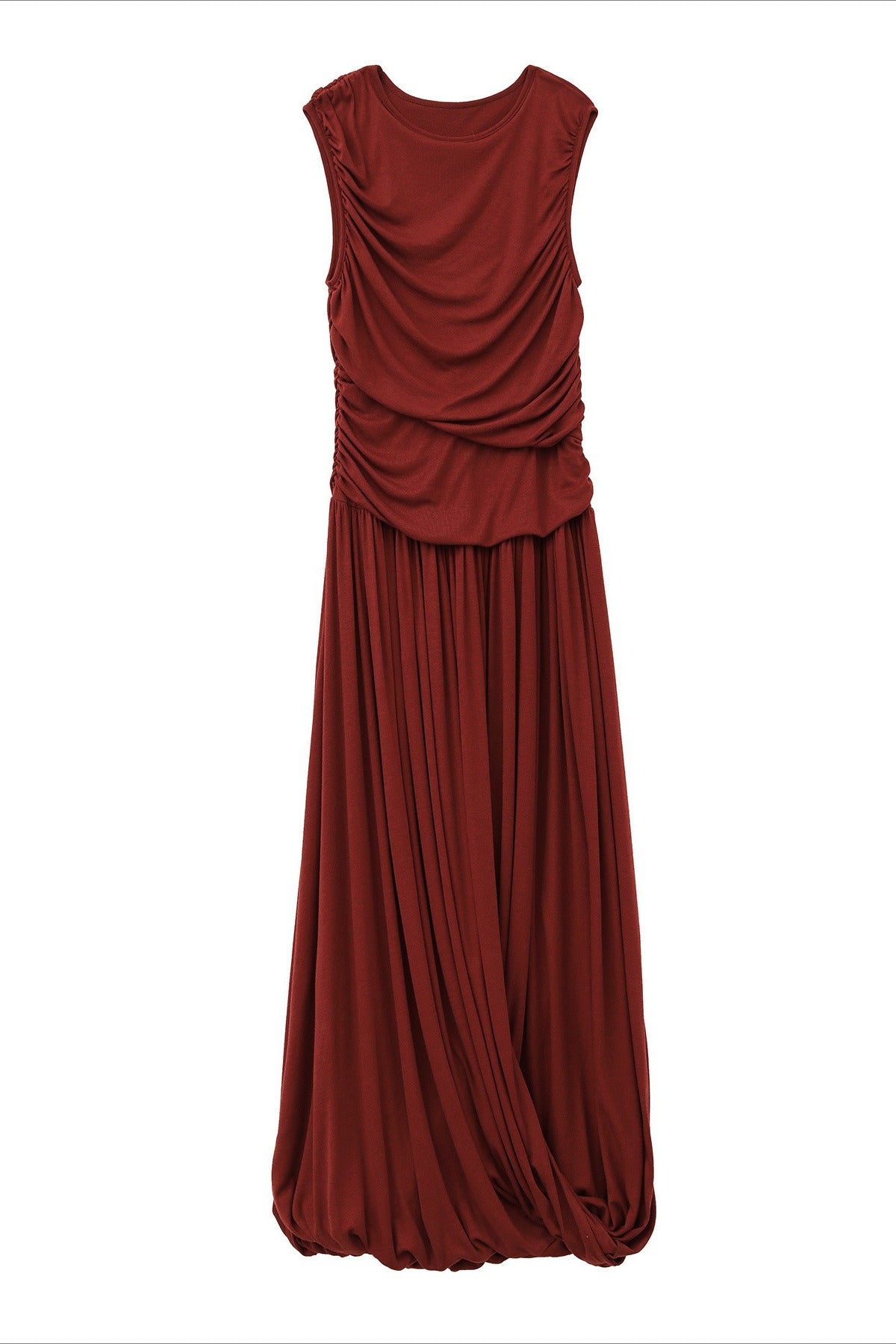 Asymmetric pleated drape tank dress | 3 color