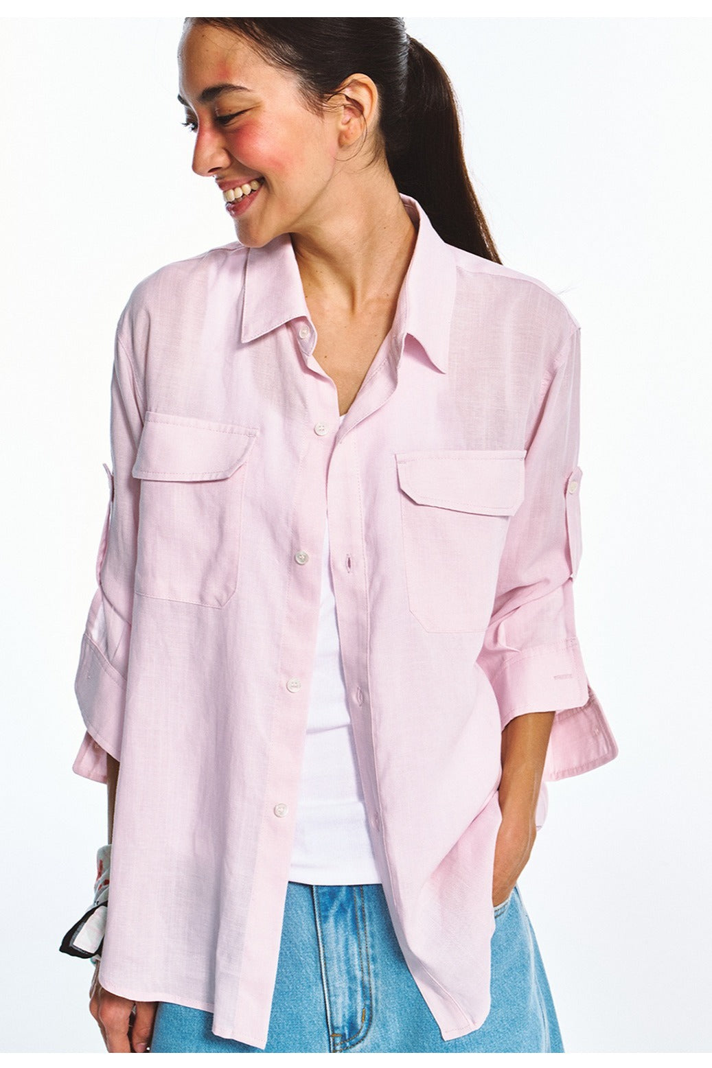Tencel-ramie blend shirt | 4 color