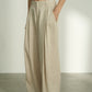 Lyocell blend linen straight pants | 3 color