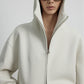 Cotton blend sleek air hoodie jacket | 4 color