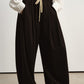 Soft drape elastic drawstring waist casual pants | 4 color