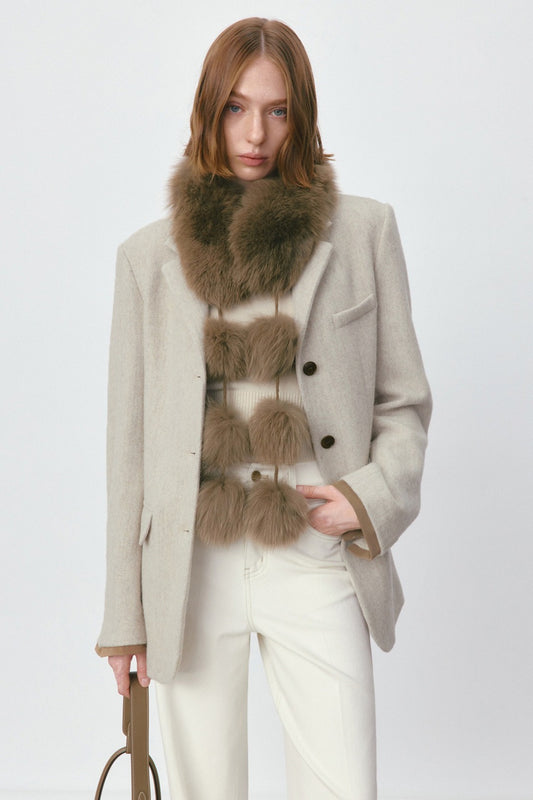 Fox fur fluffy soft touch scarf | 3 color