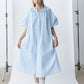 100% cotton bubble sleeves relaxed-fit dress | 4 color