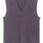 Alpaca riched soft V-neck knit vest | 5 color