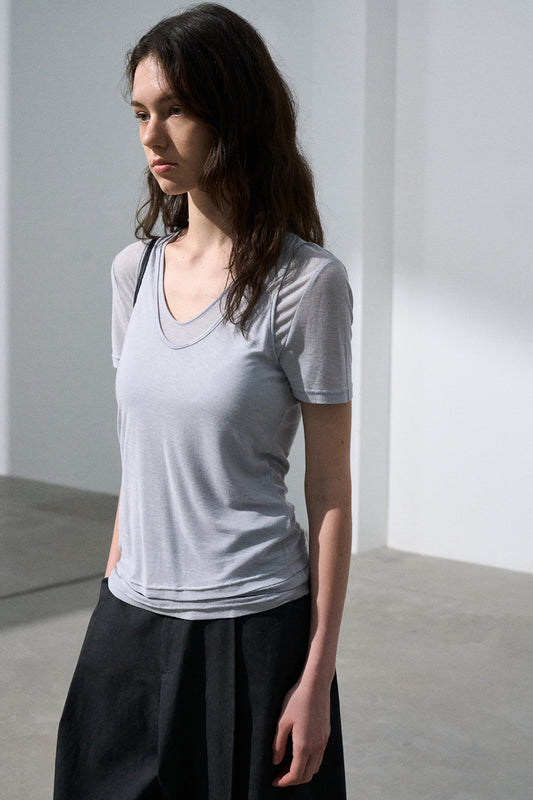 Semi-sheer skin-friendly soft T-shirt and vest | 4 color