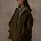 Wool blend batwing silhouette relaxed fit jacket | 2 color