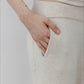 Wool blend straight-leg drape knit pants