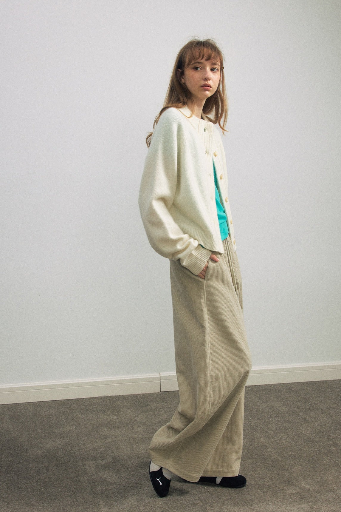100% wool wide placket cardigan | 5 color