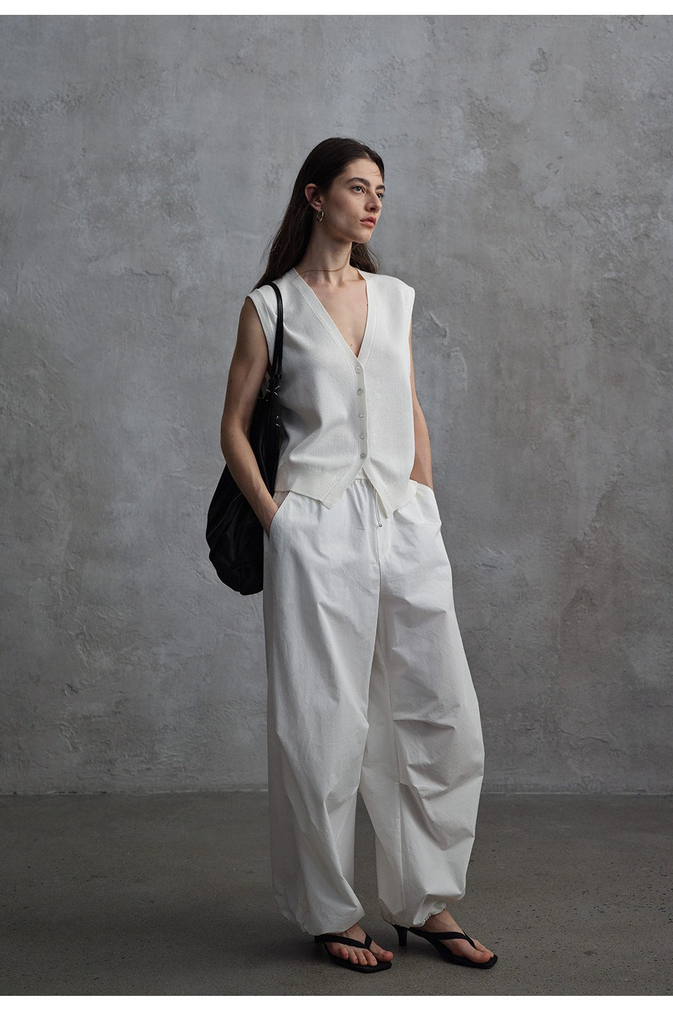 Tencel-linen-cotton blend parachute pants | 3 color