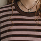 Wool blend oversized striped knitwear | 5 color
