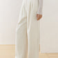 Sleek relaxed fit frayed hem wide leg pants | 2 color