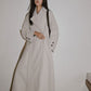 Mid-length waist blet drape trench coat | 3 color