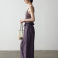 100% cotton crisp feel peplum waist pants | 4 color