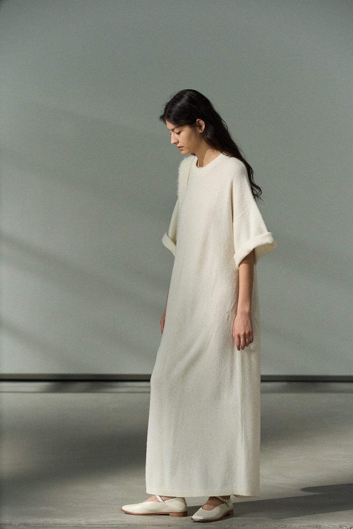 Ultra-relaxed oversized wool-yark dress | 4 color