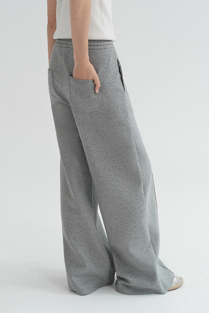 Stylish drape relaxed long sweatpants | 2 color