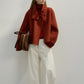 Wool blend alpaca stand collar chic jacket | 3 color