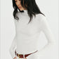 Cotton blend sleek high neck knitwear | 4 color