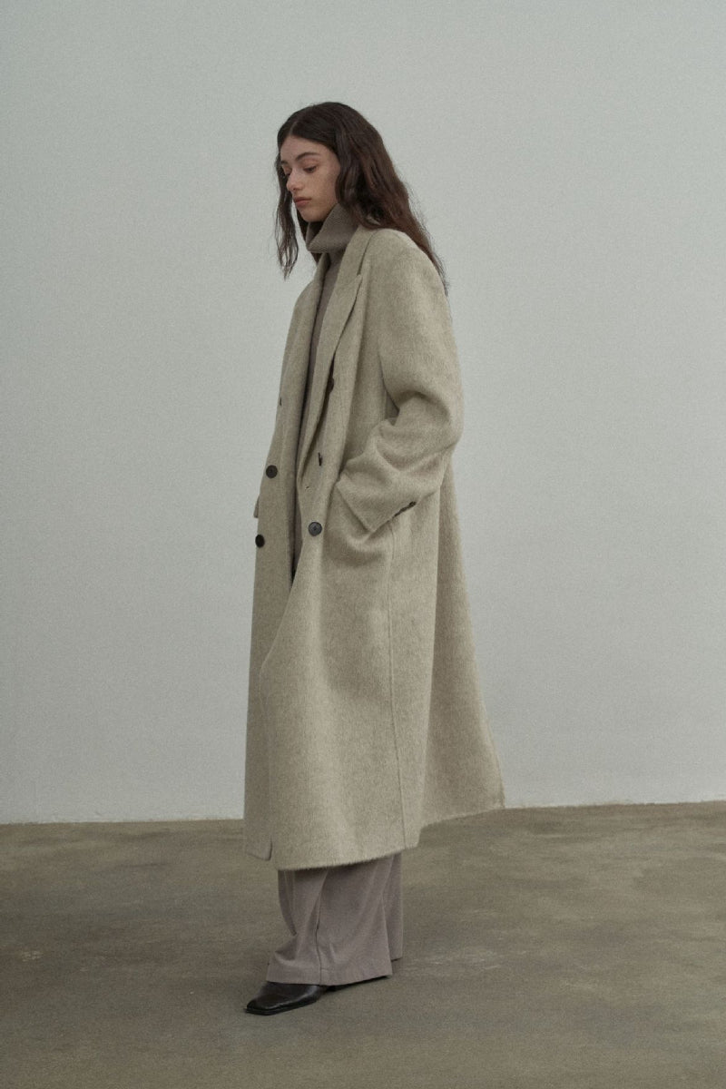 Manteau croisé en laine double face | 4 couleurs